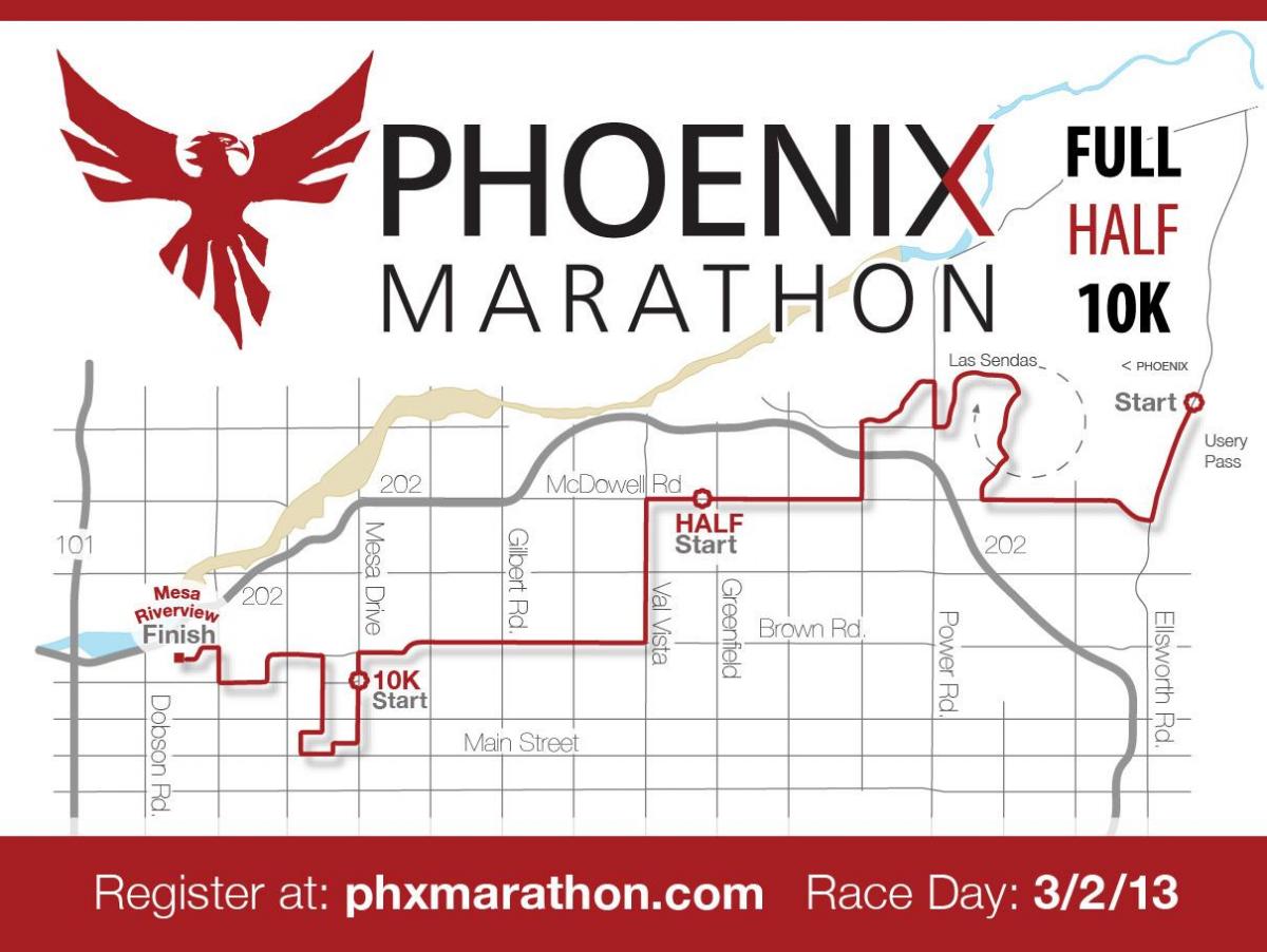 mapa Phoenix maraton