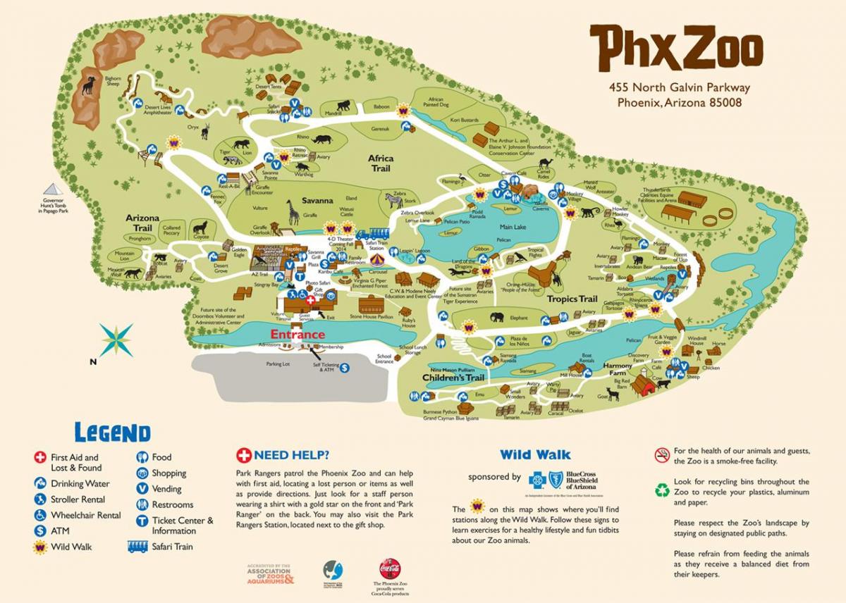mapa Phoenix Zoo