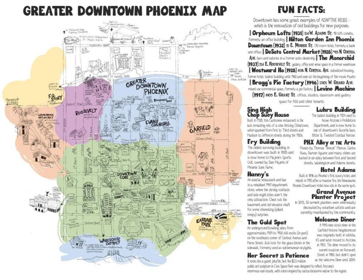 karta u centru grada Phoenixa