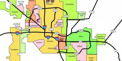 Phoenix metro područje mapu