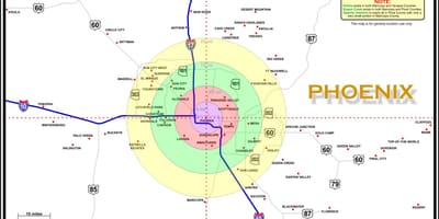 Mapa području Phoenixa