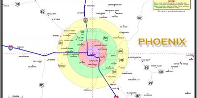 Mapa području Phoenixa